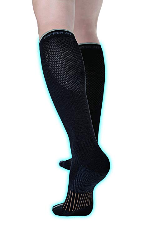 Copper Fit Unisex 2.0 Easy-On and Easy-Off Knee High Compression Socks