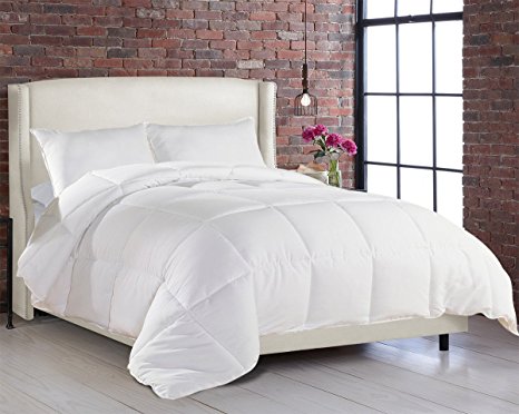 White Goose Down Alternative, Ultra Plush, Box Stitched Hypoallergenic Soft Fabric Comforter / Duvet Cover - King, Queen, XL Twin
