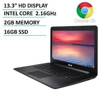 2016 Newest Model Asus 13.3" HD Premium Chromebook, Intel Dual-Core Processor 2.16GHz, 2GB DDR3, 16GB SSD, 802.11 AC, HD Webcam, HDMI, USB 3.0, SD Card Reader
