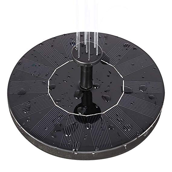 VIVOHOME Outdoor Solar Powered Round Bird Bath Water Fountain Pump