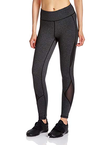 7Goals Women's Stretchy High Waist Yoga Pants Plus Size Mesh Workout Legging with Pockets