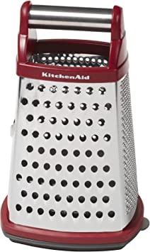 KitchenAid Gourmet Stainless Steel Box Grater, Red