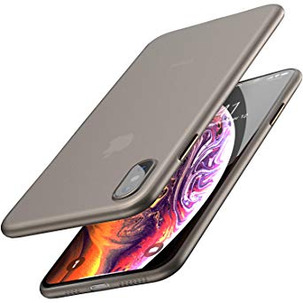 TOZO for iPhone XS Max Case 6.5 Inch (2018) Ultra-Thin Hard Cover Slim Fit [0.35mm] World's Thinnest Protect Bumper for iPhone XS Max [ Semi-transparent ] Lightweight [Matte Finish Black]