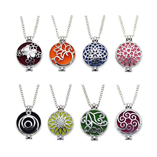 JulieWang Bulk Sale 8pcs Aromatherapy Enssential Oil Diffuser Necklace Pendants Gift