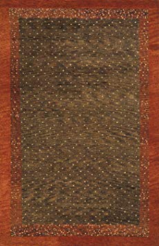 Momeni Rugs DEGABDG-01BRN3959 Desert Gabbeh Collection, 100% Wool Hand Knotted Contemporary Area Rug, 3'9" x 5'9", Brown