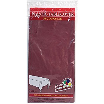 Plastic Party Tablecloths - Disposable, Rectangular Tablecovers - 4 Pack - Berry - By Party Dimensions