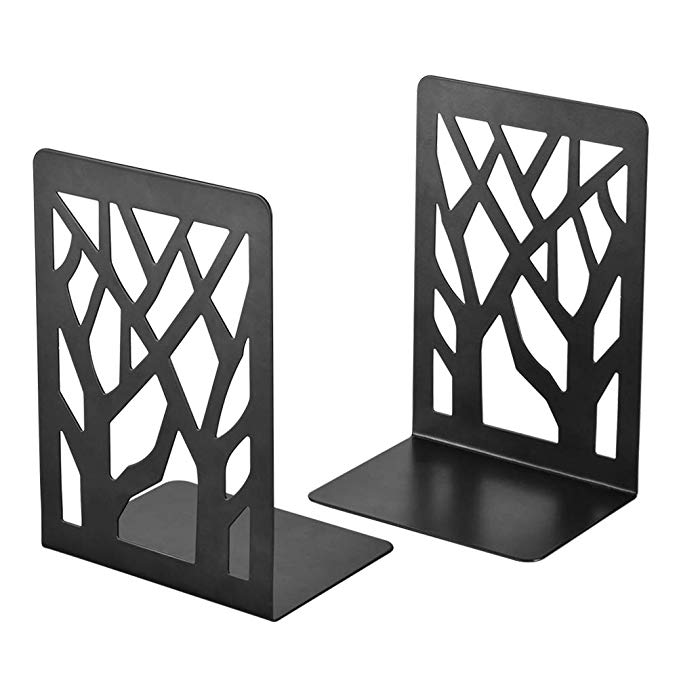 Book Ends, Bookends, Book Ends for Shelves, Bookends for Shelves, Bookend, Book Ends for Heavy Books, Book Shelf Holder Office Decorative, Metal Bookends Black 1 Pair, Bookend Supports, Book Stoppers