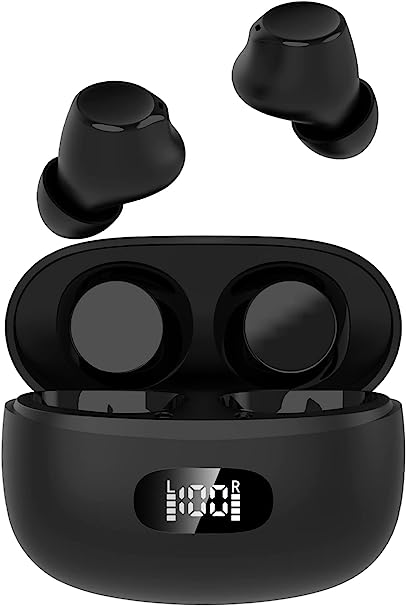 Wireless Earbuds, Bluetooth 5.2 Headphones Hi-Fi Stereo, Ear Buds IPX7 Waterproof Built in HD Mic, Earbuds 40Hrs Playtime with LED Digital Display Charging Case, Earphones in-Ear for Android/iOS