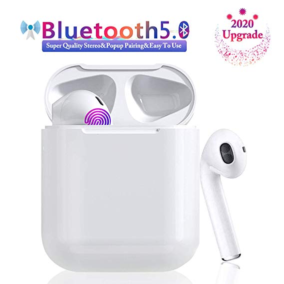 Bluetooth Headphones,Bluetooth 5.0 Earbuds,Hi-Fi Sound with Touch-Control Pop-ups Auto Pairing Fast Charging
