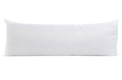 Cukudy Body Pillow Cover Soft Polyester Satin Body Pillowcases No Zipper 20 x 54 inches, White