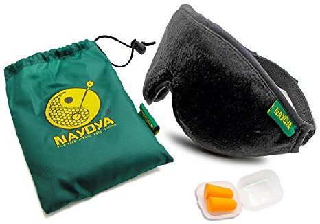 Sleep Mask - Sleep Aids Remedies- Designer Eye Mask for Sleeping - With Ear Plugs for Sleeping Noise Reduction - Sleep Help for Men Women and Kids - Case for Earplugs and Travel Pouch Included