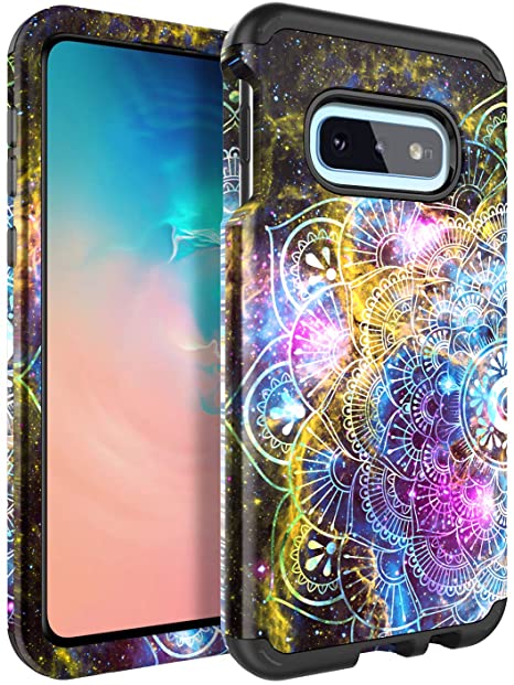 Galaxy S10e Case, BENTOBEN Stars Space Nebula 3 in 1 Hybrid Hard PC & Soft TPU Bumper Heavy Duty Rugged Non-Slip Shockproof Full-Body Protective Phone Case for Samsung Galaxy S10e, Mandala in Galaxy