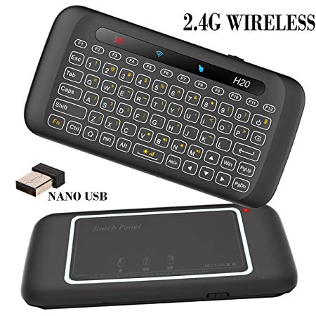 Wireless Keyboard and Mouse,Yongf H20 2.4G Gaming keyboard with Touchpad Mouse RGB Backlit Smart Remote TV Controller for Android TV Box, PC,Laptop, HTPC, IPTV, Raspberry Pi, XBOX 360, PS3, Ps4