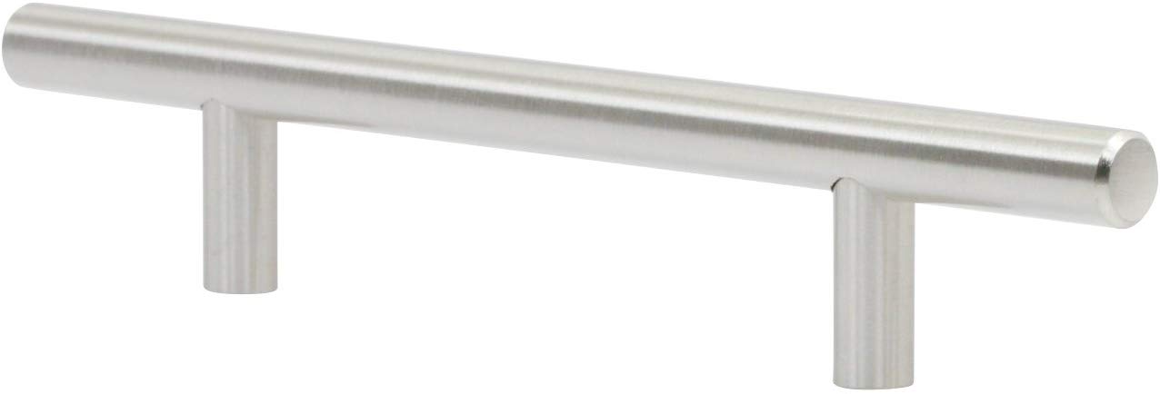 25 Pack Rok Hardware 4-1/4" (108mm) Hole Modern Bar Style Brushed Nickel Kitchen Vanity Dresser Cabinet Pull Handle 7-13/32" (188mm) Overall Length P503108BN
