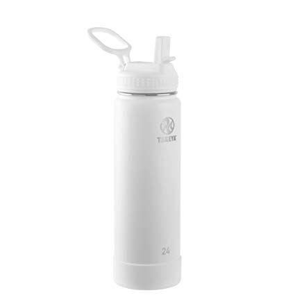 Takeya 51220 Actives Insulated Stainless Steel Bottle w/Straw Lid, 24 oz, Arctic