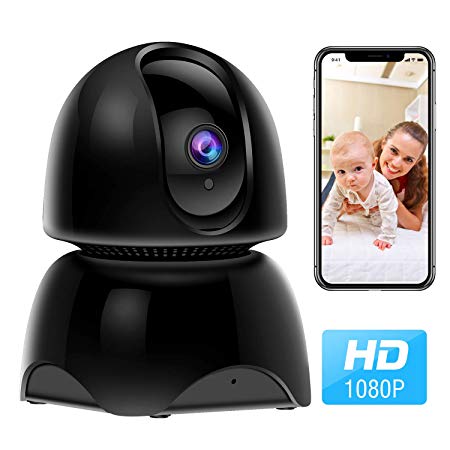 WiFi Pet Camera, 1080P Wireless IP Indoor Home Security Camera, Baby Monitor with Pan Tilt Zoom, 2 Way Audio, Night Vision and Motion Detection