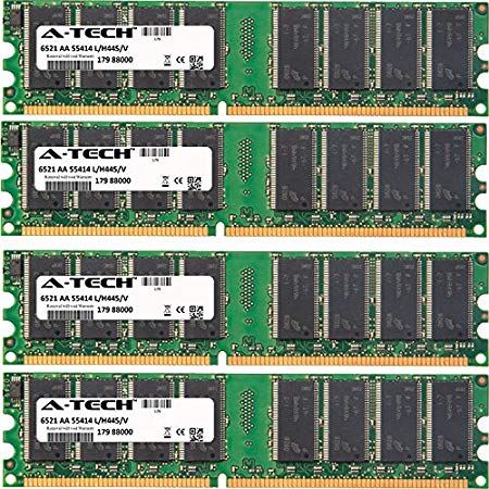 4GB KIT (4 x 1GB) For Biostar TForce Series 4 U 6100-939 TForce4 TForce4 SLI TForce4 U TForce4 U SE. DIMM DDR NON-ECC PC3200 400MHz RAM Memory. Genuine A-Tech Brand.