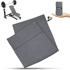 PEAQUE Fitness-Handtuch aus Mikrofaser mit Frottee-Struktur | Sport-Handtuch für Fitnessstudio und Gym | saugstark, leicht, kompakt, weich (100 x 40 cm (2 Stück), Grau)