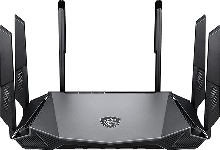 MSI Radix AX6600 WiFi 6 Tri-Band Gaming Router, AI QoS, 1.8GHz Quad-Core Processor, MU-MIMO, Gigabit Wireless, 8-Stream, High Speed Long Range