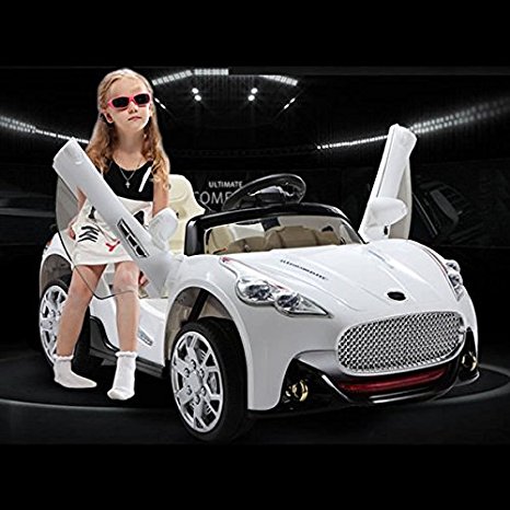 Maserati Style 12V Kids Ride On Car Battery Powered Wheels Remote Control White