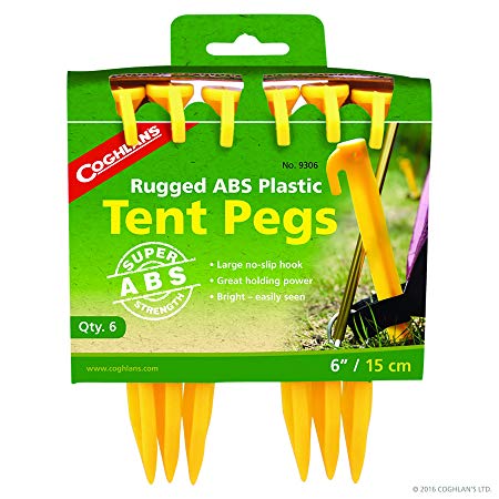 Coghlan's ABS Plastic Tent Pegs, 6-Inch