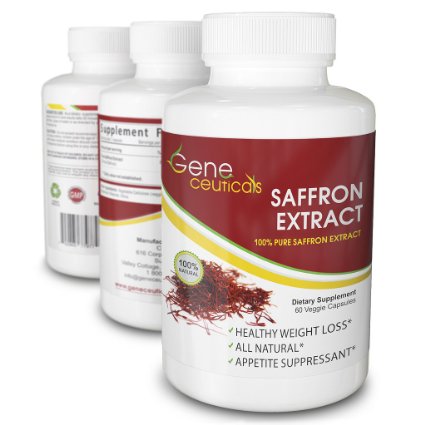Top Quality Saffron Supplement - Maximum Potency Appetite Suppressant - Extreme Fat Burner - 100 Satisfaction Guarantee 60 Capsules
