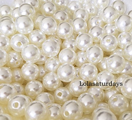Lolasaturdays Pearls 1-Lbs loose beads vase filler (10mm, Ivory)