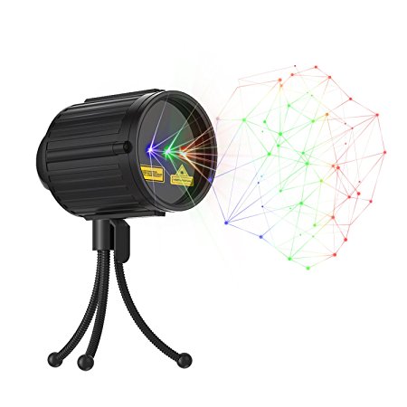 Christmas Projector Light, Laser Projector Red Green and Blue Star 3 Modes with RF Remote Control, Garden Lamp Weatherproof Xams Star Laser Show Lighting for Halloween, Party, Holiday Decoration