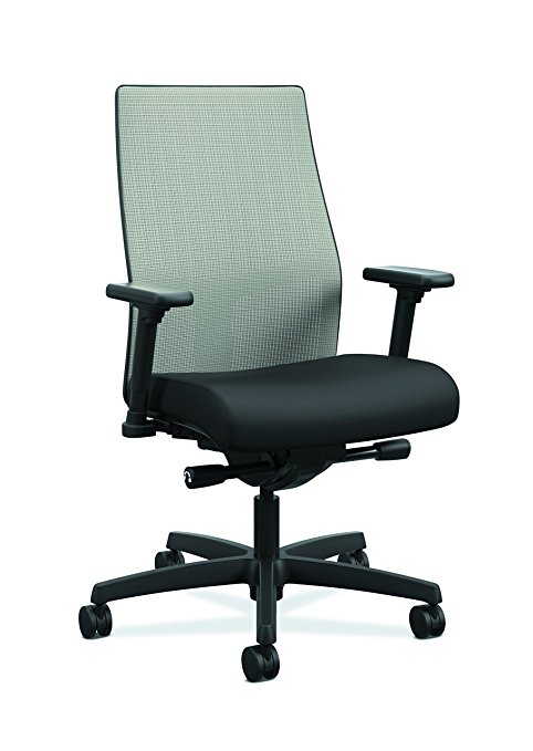 HON Ignition 2.0 Mid-Back - Fog Mesh Computer Chair for Office Desk, Black Fabric (HONI2M2AFNC10TK)