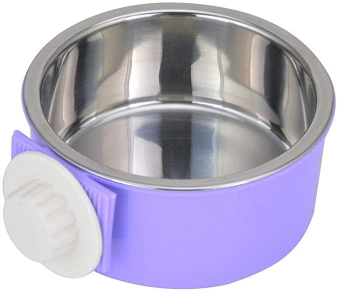 Guardians Crate Dog Bowl, Removable Stainless Steel Water Food Feeder Bowls Cage Coop Cup for Cat Puppy Bird Pets