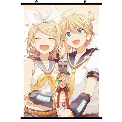 Vocaloid Anime Wall Scroll Poster Kagamine Rin Kagamine Len (16''*24'')support Customized by Forti
