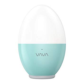 Night Lights for Kids, VAVA Baby Night light with Free Stickers, Eye Caring LED Nursery Lamp, Safe ABS PP, Adjustable Brightness and Warm White/ Cool White Color, 80 hours Runtime - Blue