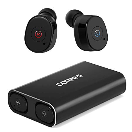 True Wireless Earbuds Mini Bluetooth Earbuds with 1800mAh Charging Case V5.0 Bluetooth Headphones with Built-in Mic Compatible for iPhone Samsung iPad and Most Android Phones (Black)