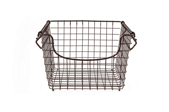 Spectrum Diversified Scoop Stacking Storage Basket, Medium, Bronze