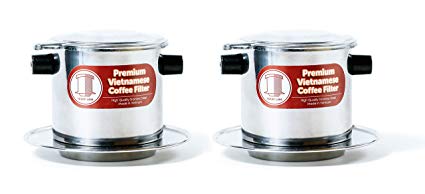 2 x Stainless Steel Vietnamese Coffee Filter Press 8 oz. Works well w/French Grind Coffee. Gravity Insert