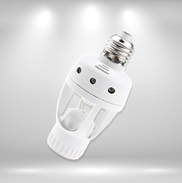 IMtKotW E27 Induction Lamp Holder, 360 Degrees Motion Sensor LED Switches Light Socket for Bedroom Wall Closet Hallway Stair (New Bulb Socket)