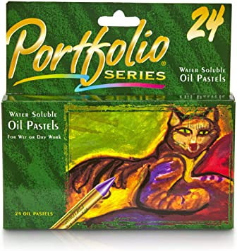 CRAYOLA Portfolio Series Water-Soluble Oil Pastels 24-Color Set (52-3624), Acrylic, Multicolour, 13.71x15.24x2.79 cm