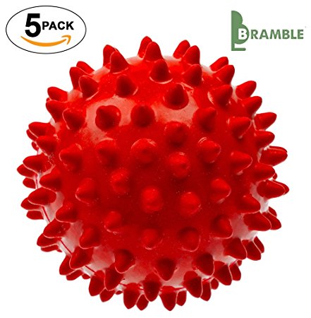 Bramble - non Melt - Reusable Laundry Tumble Drying Balls for Dryer - Red (5 Pack)