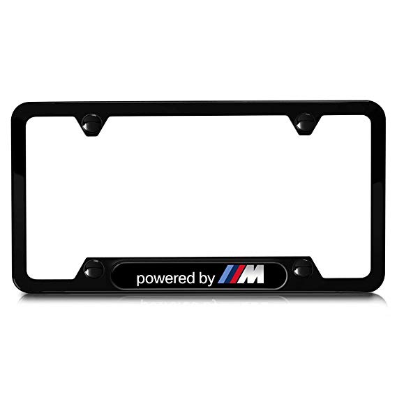 BMW 82112348414 Powered by M Stainless Steel License Plate Frame