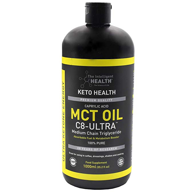 Ultra C8 Mct Oil - Ketone Boosting Caprylic Acid Oil | Perfect for Fasting, Ketogenic Diets & Weight Loss - Paleo & Vegan Friendly While Being Gluten Free | No Added Ingredients (1000ml)