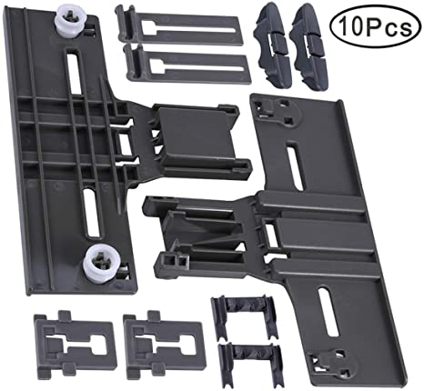 Upgrated Dishwasher Top Rack Parts Adjuster Kit 10 Pack (W10350376 & W10195840 & W10195839 & W10250160 & W10508950) for Whirlpool Kenmore Dishwashers, Replaces AP5272176, W10253546