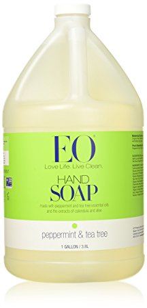 EO Botanical Liquid Hand Soap, Refill, Peppermint, 128 Fluid Ounce