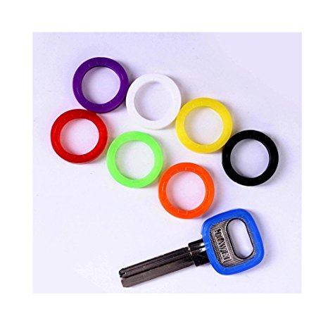 TXIN Bright Colors Hollow Silicone Key Cap Covers Topper Keyring Key Rings 8PCS
