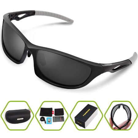 Torege Sports Sunglasses Polarized Glasses for Men Women Cycling Running Fishing Golf TRG002
