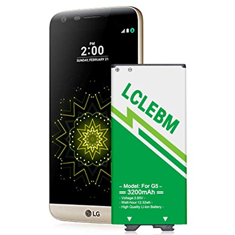 LCLEBM LG G5 Battery/3200mAh Replacement Li-ion Spare Battery LG G5 US992 VS987 H820 H830 LS992 H850 H858/LG G5 BL-42D1F Battery