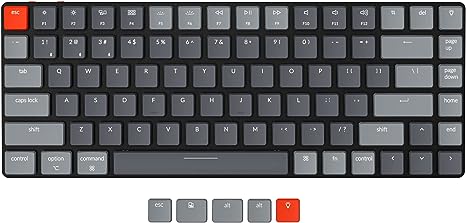 Keychron K3 Ultra-Slim 75% Layout RGB Backlit Wireless Bluetooth/Wired USB Mechanical Keyboard, Hot Swappable Low-Profile Keychron Optical Blue Switch 84 Keys Gaming Keyboard for Mac Windows-Version 2