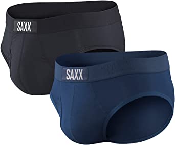 SAXX Men's Underwear - Ultra Super Soft Boxer Briefs with Fly and Built-in Pouch Support - Underwear for men, Pack of 2