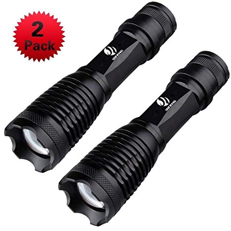 Tactical Flashlight, YIFENG XML-T8 Water Resistant Military Grade Tac Light with 5 Lighting Modes & Zoom Function Ultra Bright Pocket Torch (T8-2)