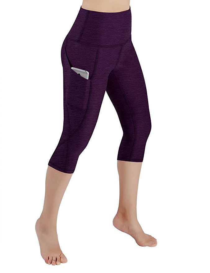 ODODOS High Waist Out Pocket Yoga Pants Tummy Control Workout Running 4 Way Stretch Yoga Leggings