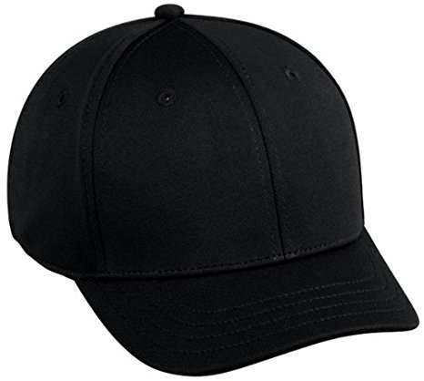 Baseball Home Plate Umpires ProFlex Fitted Cap BLACK (MEDIUM/LARGE) 2" Bill/Bamboo Stretch Fit